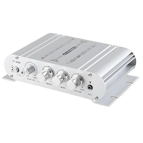 2.1 Channel Mini Amplifier, 20W+20W+40W Hi-Fi Power Amplifier, DC 12V 2A Subwoofer Amp Stereo, Bass Treble RCA Input Audio for CD MP3 MP4 PC Car Home Speaker in Saudi Arabia