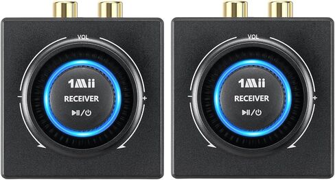 1Mii 2.4 جيجا هرتز (1 TX + 1 RX)، جهاز استقبال إرسال لاسلكي - 200 قدم طويل المدى 25 مللي ثانية زمن استجابة منخفض، محول صوت لاسلكي مع RCA/AUX 3.5 مم، التوصيل والتشغيل للتلفزيون المنزلي ومكبرات صوت ستيريو للكمبيوتر الشخصي in Kuwait