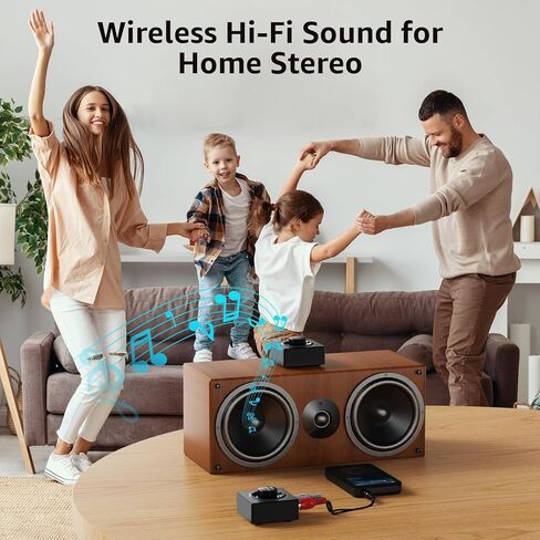 1Mii 2.4 جيجا هرتز (1 TX + 1 RX)، جهاز استقبال إرسال لاسلكي - 200 قدم طويل المدى 25 مللي ثانية زمن استجابة منخفض، محول صوت لاسلكي مع RCA/AUX 3.5 مم، التوصيل والتشغيل للتلفزيون المنزلي ومكبرات صوت ستيريو للكمبيوتر الشخصي in Kuwait