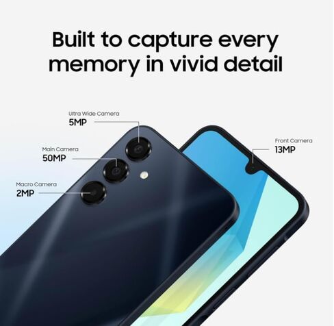 SAMSUNG Galaxy A16 5G، هاتف ذكي يعمل بنظام Android، شاشة AMOLED، شحن سريع، تخزين قابل للتوسيع، إصدار الولايات المتحدة، أزرق أسود، فقط لشبكة T-Mobile in Saudi Arabia