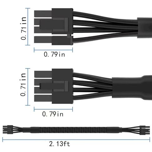 كابل PCIE لـ Corsair، ذكر إلى ذكر 8-pin إلى 6+2-pin GPU سلك الطاقة لبطاقة الرسومات Thermaltake، متوافق مع قناة Corsair 3 و4 25 بوصة (63 سم) in Kuwait