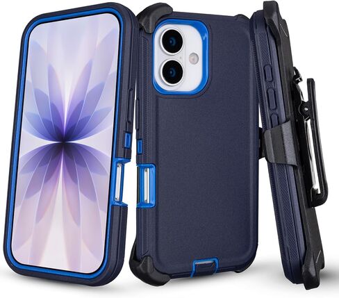 for iPhone 17 Case with Belt Clip Holster, Heavy Duty Rugged Shockproof Protection, Military Grade Anti-Drop Protective Case for iPhone 17 with Kickstand, 6.3" (Black) in Saudi Arabia