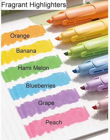 6 Pcs Cute Highlighter Marker with Fragrance Pastel Highlighter Marker Pens Cartoon Flowers Highlighters Pens for Students Boys Girls Women Office School Supplies (Flowers Fragrance) in Saudi Arabia