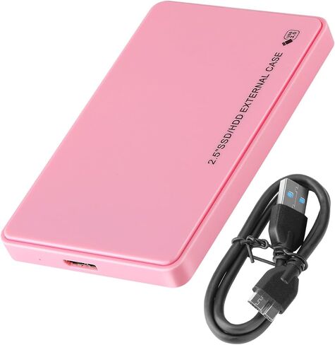 2.5" Hard Drive Enclosure,5Gbps USB 3.0 to SATA III Tool-Free External Hard Disk Case for 2.5 inch 9.5mm 7mm HDD SSD Up to 4TB (Pink) in Saudi Arabia