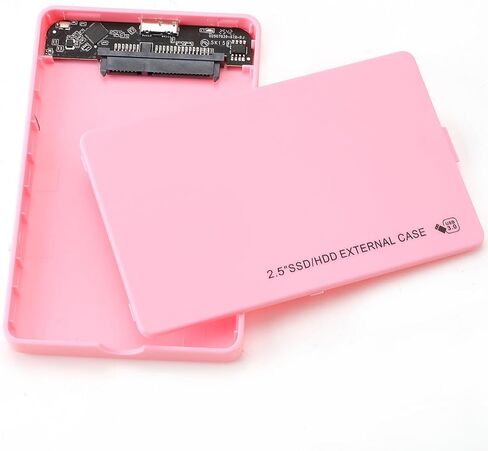 2.5" Hard Drive Enclosure,5Gbps USB 3.0 to SATA III Tool-Free External Hard Disk Case for 2.5 inch 9.5mm 7mm HDD SSD Up to 4TB (Pink) in Saudi Arabia