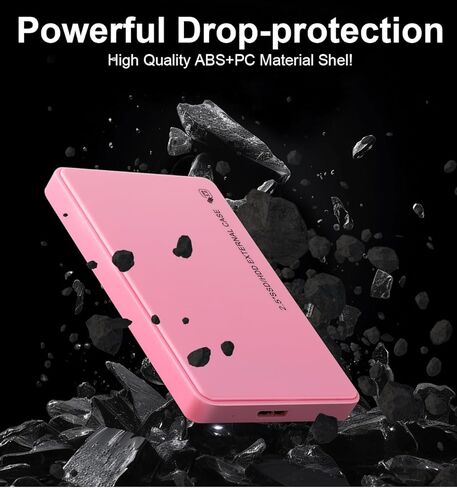 2.5" Hard Drive Enclosure,5Gbps USB 3.0 to SATA III Tool-Free External Hard Disk Case for 2.5 inch 9.5mm 7mm HDD SSD Up to 4TB (Pink) in Saudi Arabia