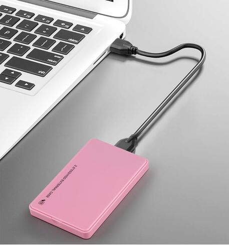 2.5" Hard Drive Enclosure,5Gbps USB 3.0 to SATA III Tool-Free External Hard Disk Case for 2.5 inch 9.5mm 7mm HDD SSD Up to 4TB (Pink) in Saudi Arabia