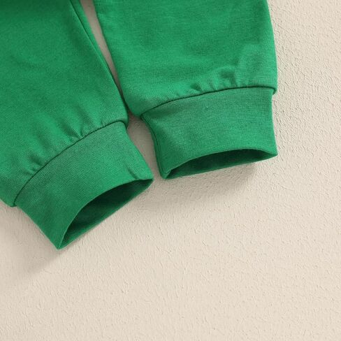Suolongsama St Patricks Day بيبي بوي الزي كم طويل رسالة شامروك رومبير فستان أطفال مع سروال داخلي قبعة 3 قطعة ملابس الربيع الأيرلندية in Kuwait
