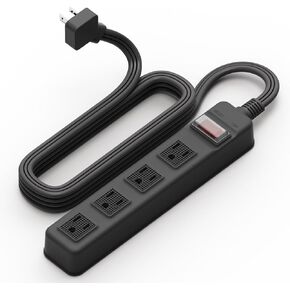 S.O.V Splashproof IPX4 Power Strip, Patented Zero-Current Auto Shut Off, ETL Listed, 4-Outlet Flat Plug, Black, 10ft Cord in Saudi Arabia