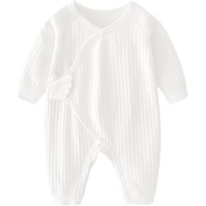 بدلة رومبير لحديثي الولادة قادمة للمنزل للجنسين من القطن بأزرار صلبة للأطفال الرضع من الأولاد والبنات in Kuwait