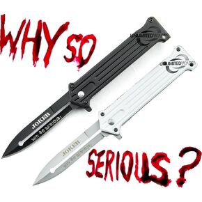 2-Pack Joker "Why So Serious?" Assisted Opening Folding Knife 4.5-Inch Closed Black and Silver in Saudi Arabia