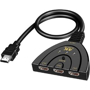 HDMI Splitter Adapter Cable, 1080P HDMI Splitter 3 in 1 Out, HDMI Male to 2 HDMI Female 1 to 2 Way Splitter Cable for HDTV, LCD Monitor and Projectors in Saudi Arabia