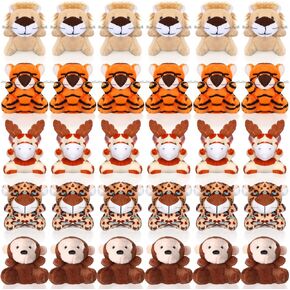 Shappy 30 PCS Mini Lion/Tiger محشو ألعاب الحيوانات الصغيرة/النمر محشوة بالحيوانات الكبيرة لدخول الطفل Safari Decory Decory Decord Birthday Guids (Lion) in Kuwait