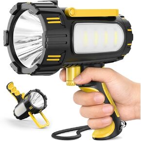 مصابيح كاشفة قابلة لإعادة الشحن من AlpsWolf، لومن عالي، مصباح يدوي فائق السطوع بقدرة 10000 مللي أمبير في الساعة مع حامل مدمج و3 عدسات ملونة، مصباح يدوي LED مقاوم للماء للتخييم والبحث والطوارئ in Kuwait