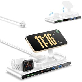 7-in-1 Wireless Charging Station for Apple Devices, ACOZVIN Magnetic Wireless Charger &4 USB Ports(PD65W USB-C), 5FT Cord Flat Plug, Foldable Charger Stand for MacBook,iPhone 16/15/14, iWatch &AirPods in Saudi Arabia
