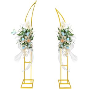 حامل خلفية قوس الزفاف المنحني باللون الذهبي، حامل بالون قوس نصف القمر لحفلات الزفاف وحفلات استقبال المولود الجديد وحفلات أعياد الميلاد وديكور عيد الميلاد in Kuwait