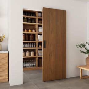 بارنسميث، 40 بوصة × 86 بوصة، باب الحظيرة المنزلق المخفي مع آلية إغلاق ناعمة، باب الحظيرة المخفي باللون البني، مغلف بـ PVC مقاوم للماء، يناسب عرض الفتح 32 بوصة - 36 بوصة، يستخدم على نطاق واسع in Kuwait