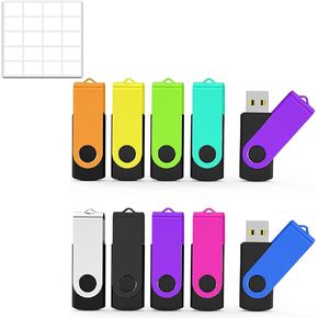 2GB USB Flash Drive 10 Pack 2 GB Thumb Drives TATMOHIK 2.0 USB Drive Bulk 2G Swivel Design Flash Drives Pack with LED Indicator 2 Gig Jump Drives Multipack Zip Drive Memory Stick PenDrive, Mixed Color in Saudi Arabia