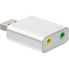 محول صوت خارجي من الألومنيوم USB 7.1، محول صوت ستيريو USB بدون محرك لأجهزة الكمبيوتر المحمول والبث المباشر وKtv، فضي in Kuwait