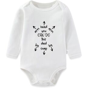 You Can Do this Dad Long Sleeve Baby Bodysuits, Papa Romper Playsuit Outfits Girls Boys 0-24 Months in Saudi Arabia
