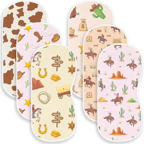 6 Pack Blue Burp Cloths Baby Boys Girls with Ocean Animals Pattern, Large 100% Cotton Burping Clothes for Newborns Gifts Extra Soft and Absorbent 9.8X19.6inches in Saudi Arabia