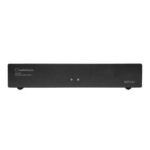 AudioSource ADTV2.1-2 مضخم صوت تلفزيون رقمي صغير الحجم، 50 وات/قناة، ARC HDMI، بلوتوث 5.0، بصري، AUX، عناصر تحكم في الجهير/الصوت الثلاثي، تشغيل تلقائي، مشغل 12 فولت، جهاز تحكم عن بعد بالأشعة تحت الحمراء، قابل للتثبيت على الحائط in Kuwait