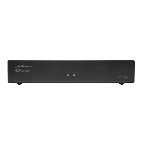 AudioSource ADTV2.1-2 مضخم صوت تلفزيون رقمي صغير الحجم، 50 وات/قناة، ARC HDMI، بلوتوث 5.0، بصري، AUX، عناصر تحكم في الجهير/الصوت الثلاثي، تشغيل تلقائي، مشغل 12 فولت، جهاز تحكم عن بعد بالأشعة تحت الحمراء، قابل للتثبيت على الحائط in Kuwait
