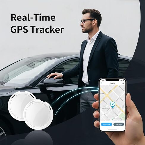 2 Pack Mini GPS Tracker Tags [Apple MFi Certified] Pair with Apple Find My (iOS Only) Global Real Time Car Tracking Devices Smart Air Bluetooth Tracker Key Finder Item Locator for Vehicles Pet Luggage in Saudi Arabia