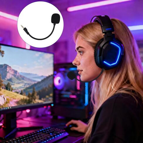 ميكروفون بديل لسماعات الألعاب Logitech G PRO X وG PRO X2، ميكروفون ألعاب قابل للفصل بخاصية إلغاء الضوضاء مع أغطية إسفنجية لسماعات الألعاب وميكروفون ملحق in Kuwait