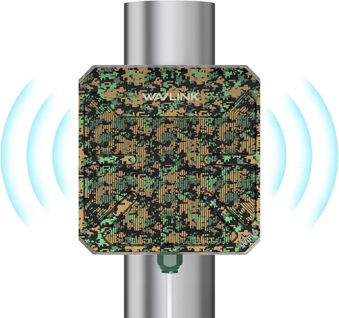 موسع واي فاي خارجي WAVLINK AX3000 WiFi6، ثنائي النطاق واي فاي 6 نقطة وصول لاسلكية خارجية، مكرر واي فاي مقاوم للطقس، جهاز توجيه، 802.3at POE نشط، هوائيات اتجاهية متكاملة، يعمل مع Starlink in Saudi Arabia