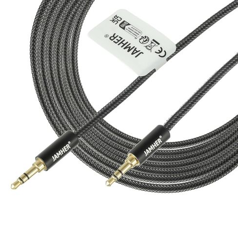 3.5mm Aux Audio Cable Male to Male Nylon Braided Aux Lead for Car Headphone MP3 Player Smartphone Tablet Home Stereos Laptop(10M/32.81ft) in Saudi Arabia