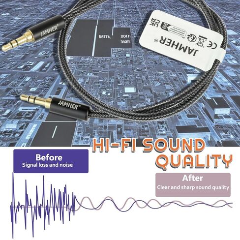 3.5mm Aux Audio Cable Male to Male Nylon Braided Aux Lead for Car Headphone MP3 Player Smartphone Tablet Home Stereos Laptop(10M/32.81ft) in Saudi Arabia