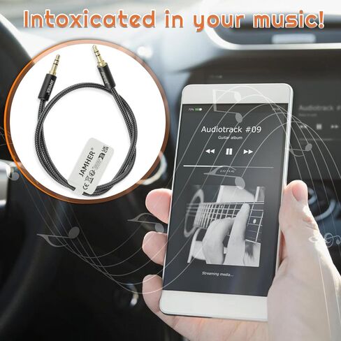 3.5mm Aux Audio Cable Male to Male Nylon Braided Aux Lead for Car Headphone MP3 Player Smartphone Tablet Home Stereos Laptop(10M/32.81ft) in Saudi Arabia