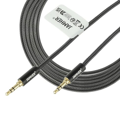 3.5mm Aux Audio Cable Male to Male Nylon Braided Aux Lead for Car Headphone MP3 Player Smartphone Tablet Home Stereos Laptop(10M/32.81ft) in Saudi Arabia