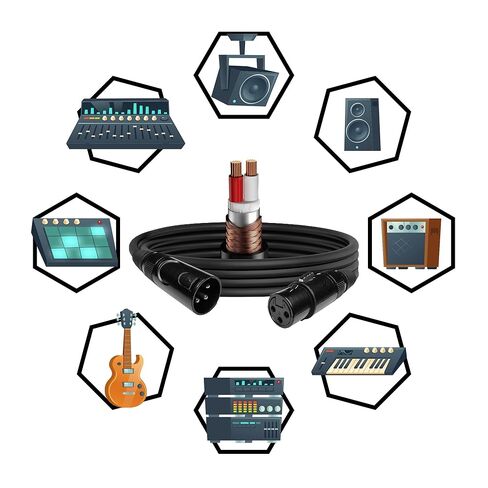 EMB 8-Pack Pro 16AWG 8mm 100 Feet 100% OFC XLR كابل صوت ميكروفون محمي متوازن in Saudi Arabia