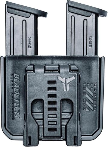 OWB Double Mag Pouch for 1911, Sig P220, Springfield XDS & More - USA Made - Signature Double Magazine Carrier with Tek-Lok Belt Attachment Clip by Blade-Tech Holsters in Saudi Arabia