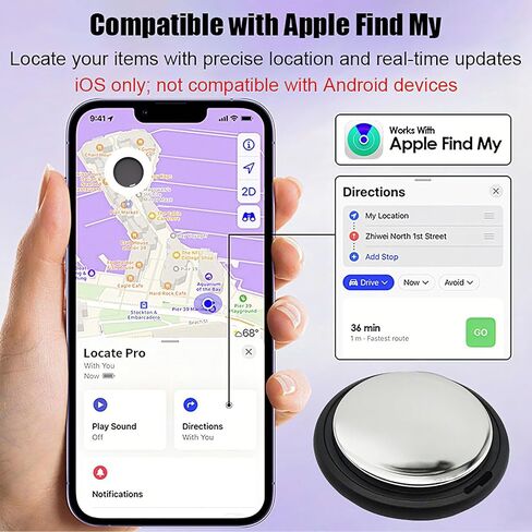 جهاز تعقب GPS للمركبات يعمل مع Find My (iOS فقط) جهاز تعقب السيارة في الوقت الحقيقي بتغطية عالمية جهاز تتبع محدد موقع السيارة المخفي in Kuwait