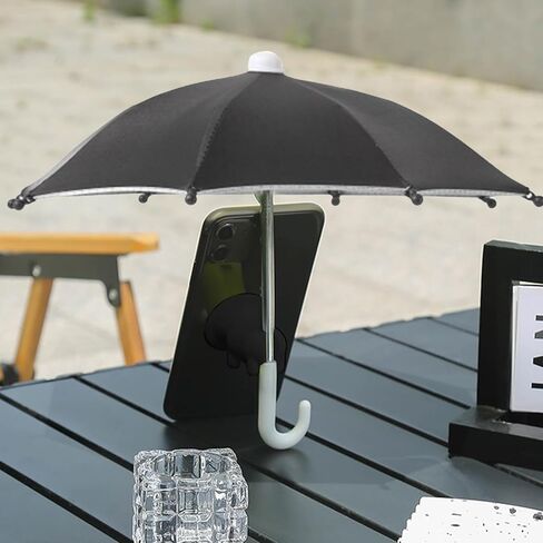 Phone Umbrella Sunshade Stand, Phone Holder Smartphones Accessories, Universal Outdoor Travel Sun Cover,Black in Saudi Arabia