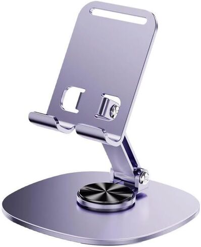 360° Rotating Phone Holder for Desk - Portable & Foldable Cell Phone Stand, Adjustable Tablet Stand for All Mobile Phones (Grey) in Saudi Arabia