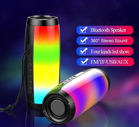 Portable Wireless Bluetooth Speakers,Outdoor Sports Speakers with Bluetooth 5.0,IPX5 Waterproof,3D Stereo,8 Hours Playback time,with HD Sound for Pool, Beach, Bike, Travel in Kuwait