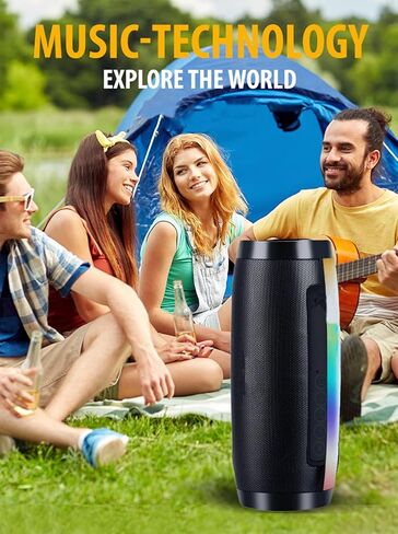 Portable Wireless Bluetooth Speakers,Outdoor Sports Speakers with Bluetooth 5.0,IPX5 Waterproof,3D Stereo,8 Hours Playback time,with HD Sound for Pool, Beach, Bike, Travel in Kuwait