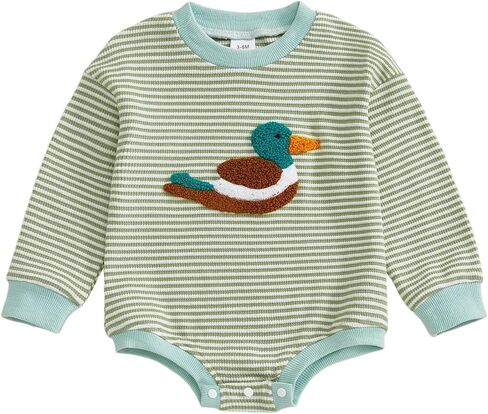 Newborn Baby Boy Western Outfit Mallard Duck Romper Bodysuit Country Farm Knit Bodysuit Hunting Clothes in Saudi Arabia