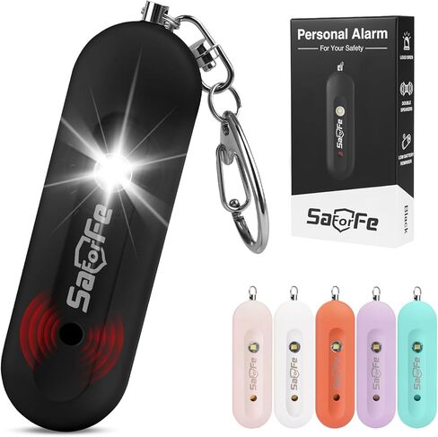 Personal Safety Alarm - Waterproof Rechargeable Security Alarm - 140dB Extra Loud Siren & Strobe Light - Self Defense Keychain - Gift for Women, Teenagers, College Girls, Seniors (Black) in Saudi Arabia