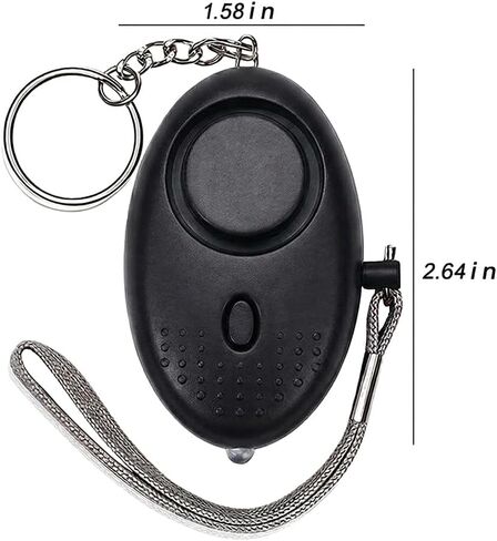 2-Pack Personal Safety Alarm Keychain - 140DB Loud Security Alarm with LED Light, Self Defense Alarms for Women & Outdoor(Black+White) in Saudi Arabia