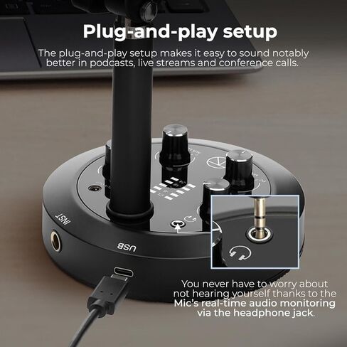 Platform Series TAP600 Multi-Pattern USB Microphone, PC, Mac, 4 Polar Patterns, Built-in Meters, Gain Control, Zero Latency, Gaming, Streaming, Podcasts, Twitch, YouTube, Discord in Kuwait