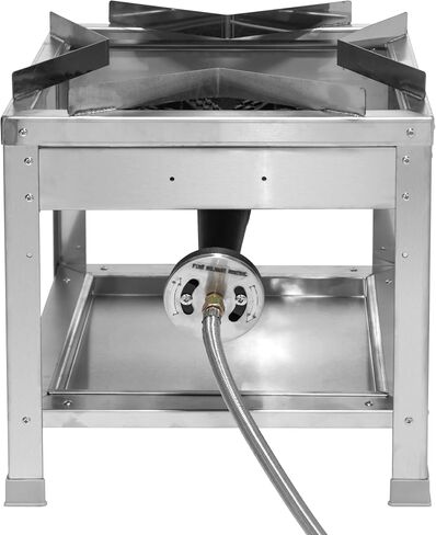 موقد بروبان فردي من الفولاذ المقاوم للصدأ - طباخ غاز خارجي مع منظم 20 رطل لكل بوصة مربعة، موقد بروبان محمول عالي الطاقة بقدرة 200000 وحدة حرارية بريطانية للطهي في الهواء الطلق، قلي الديك الرومي، غليان المأكولات البحرية والمزيد in Kuwait