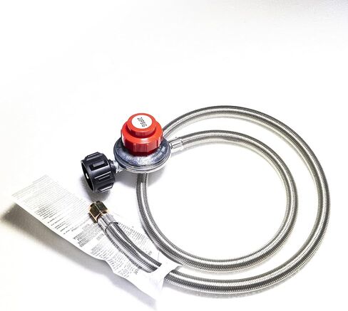 موقد بروبان فردي من الفولاذ المقاوم للصدأ - طباخ غاز خارجي مع منظم 20 رطل لكل بوصة مربعة، موقد بروبان محمول عالي الطاقة بقدرة 200000 وحدة حرارية بريطانية للطهي في الهواء الطلق، قلي الديك الرومي، غليان المأكولات البحرية والمزيد in Kuwait