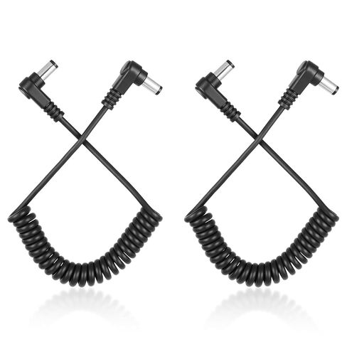 2 PCS Right Angle DC to DC Power Cable, 5.5mm x 2.5mm Male to Male 90 Degree Plug Cable, DC5525 Power Adapter Extension Cord for CCTV Security Camera LED Strip Lihgt Monitors (3.3ft) in Saudi Arabia