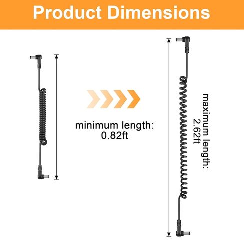 2 PCS Right Angle DC to DC Power Cable, 5.5mm x 2.5mm Male to Male 90 Degree Plug Cable, DC5525 Power Adapter Extension Cord for CCTV Security Camera LED Strip Lihgt Monitors (3.3ft) in Saudi Arabia
