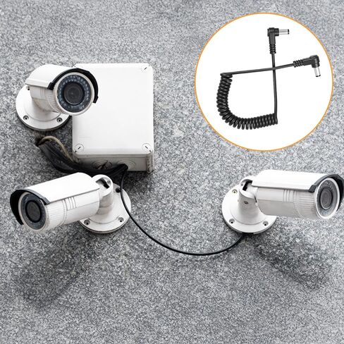 2 PCS Right Angle DC to DC Power Cable, 5.5mm x 2.5mm Male to Male 90 Degree Plug Cable, DC5525 Power Adapter Extension Cord for CCTV Security Camera LED Strip Lihgt Monitors (3.3ft) in Saudi Arabia